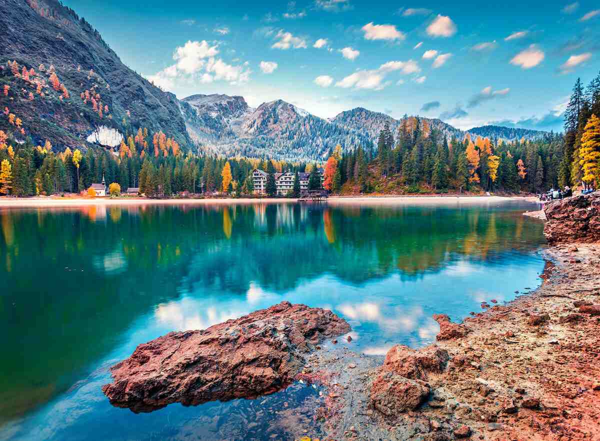 Vacation Village Resorts: Scenic view of Lake Braies in Italy