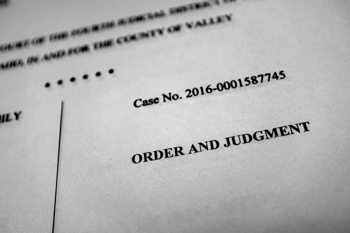 Order and Judgement document