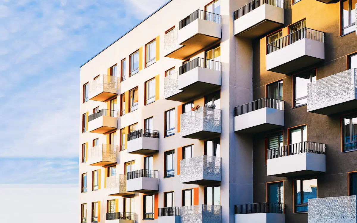 Facade of a modern residential apartment