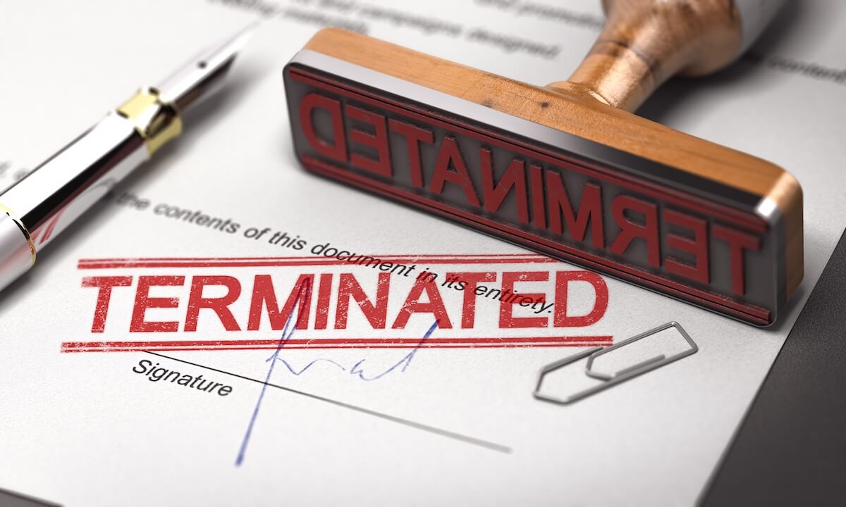 How hard is it to get out of a timeshare contract: TERMINATED stamped on a document