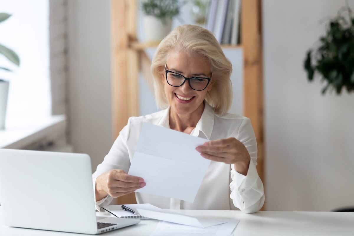 Entrepreneur reading a letter