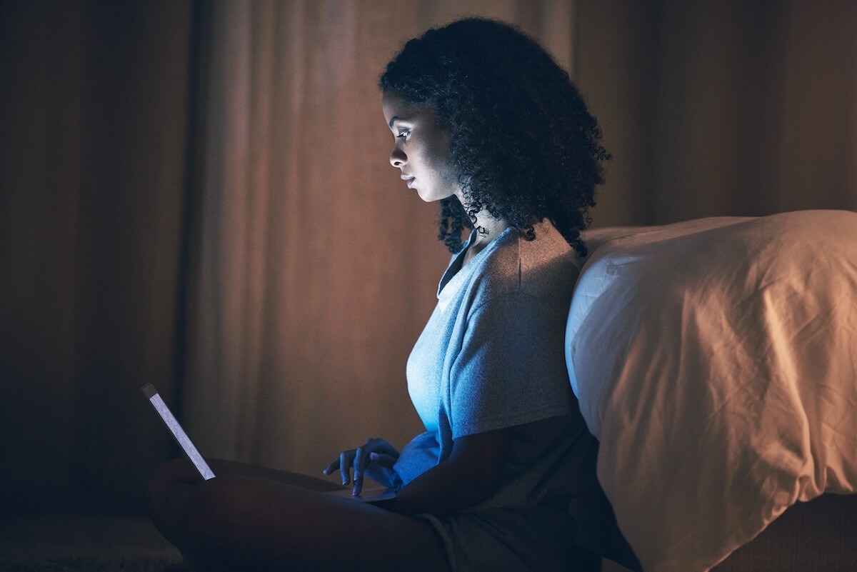 Woman using a laptop