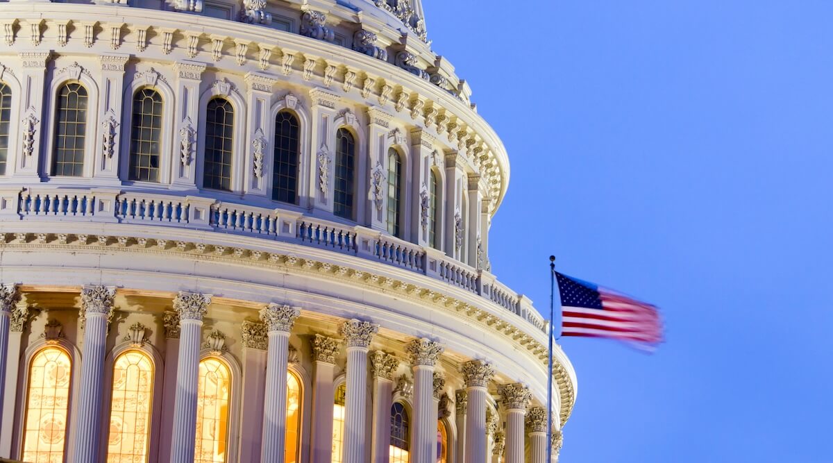 U.S. Capitol building and the U.S. flag